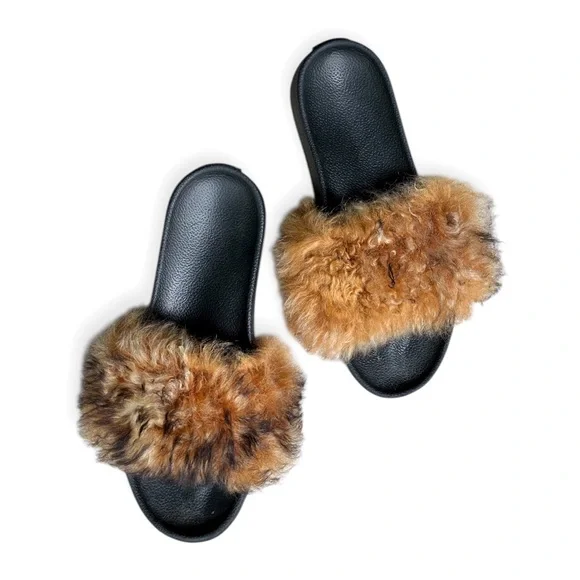 UGG Royale Camel Toscana Fur Fluffie Slide Slippers, sz 8 - Picture 2 of 11